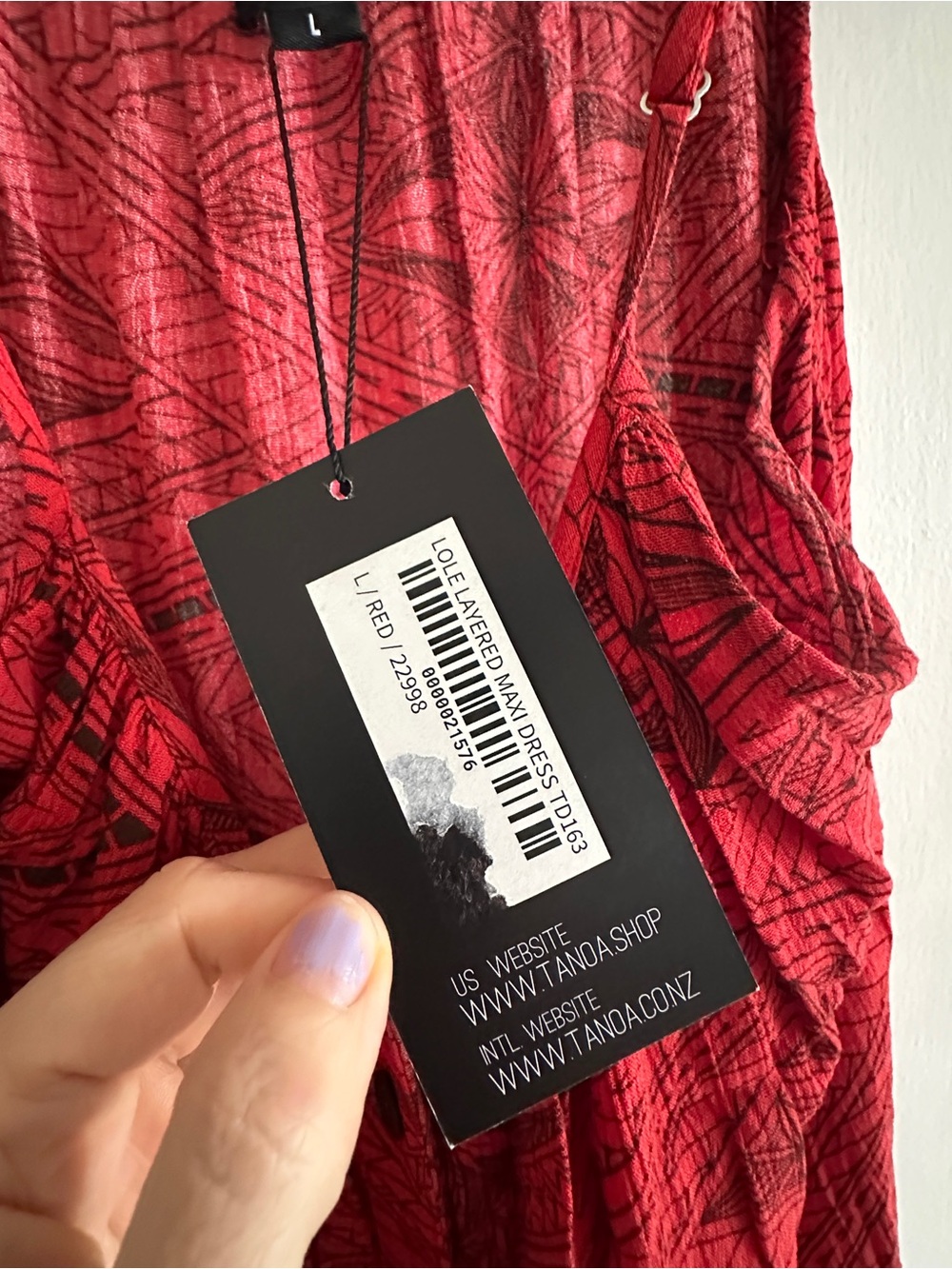 Tanoa lole layered Red and black maxi dress with pockets - Picture 5 of 6